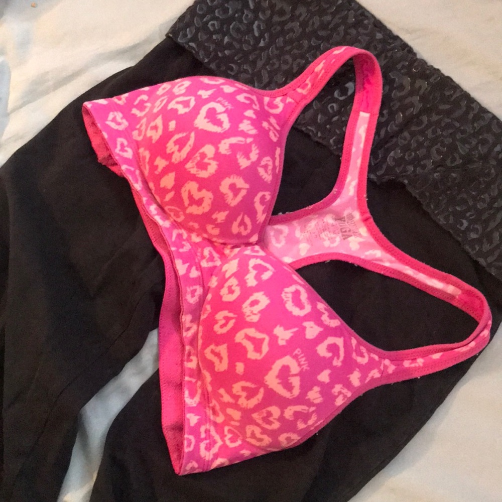 Pink yoga pants and yoga bra bundle!